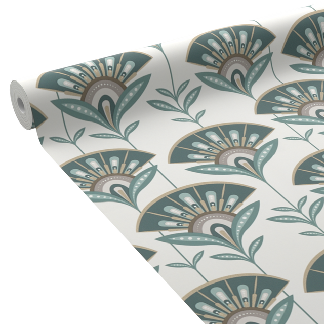 4MURS Papier peint intissé PALOMIA coloris vert émeraude