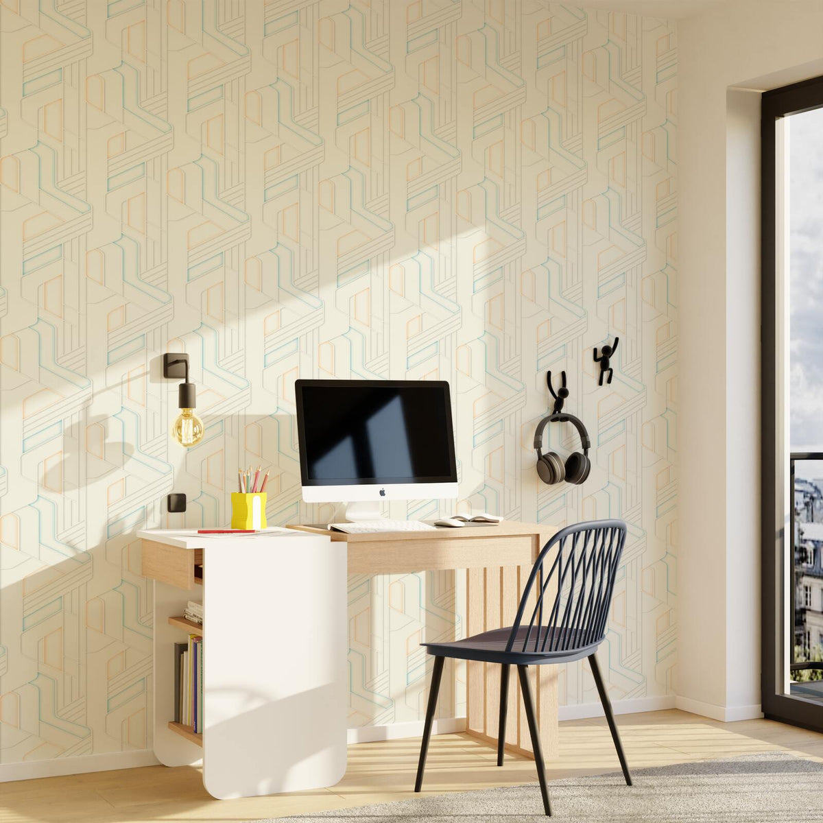 4MURS Papier peint intissé Rayne Blanc