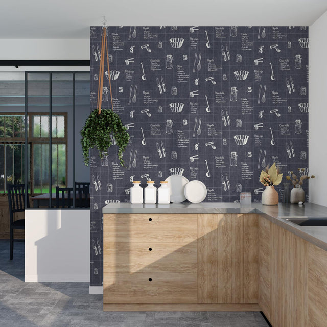 Papier peint intissé A TABLE coloris noir