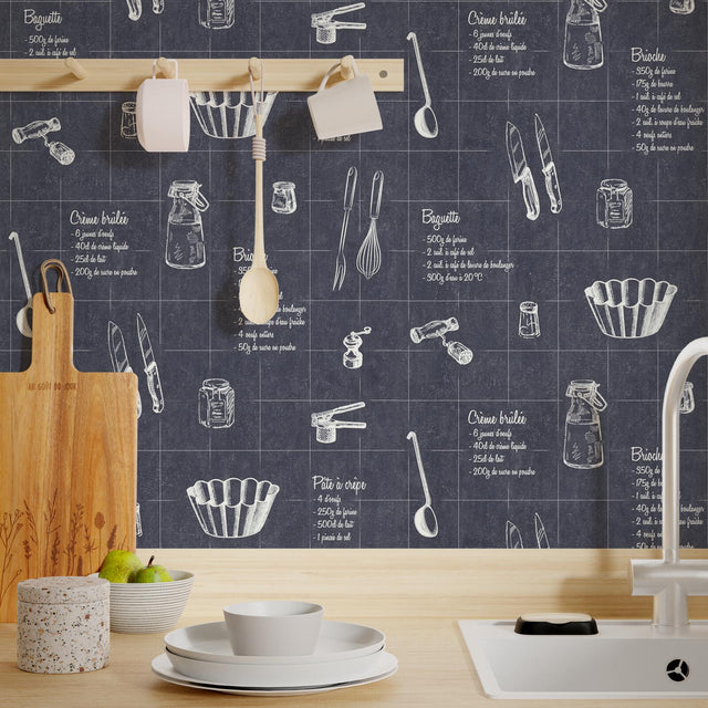 Papier peint intissé A TABLE coloris noir