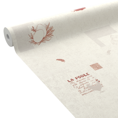 Papier peint intissé Cocotte Blanc grisé