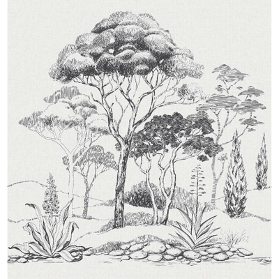 Papier peint panoramique XL Dignac Noir et blanc Satiné