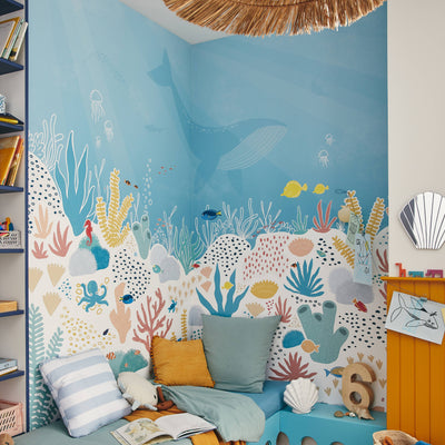 4MURS Papier peint panoramique XL Ocean dream Multicolore Satiné