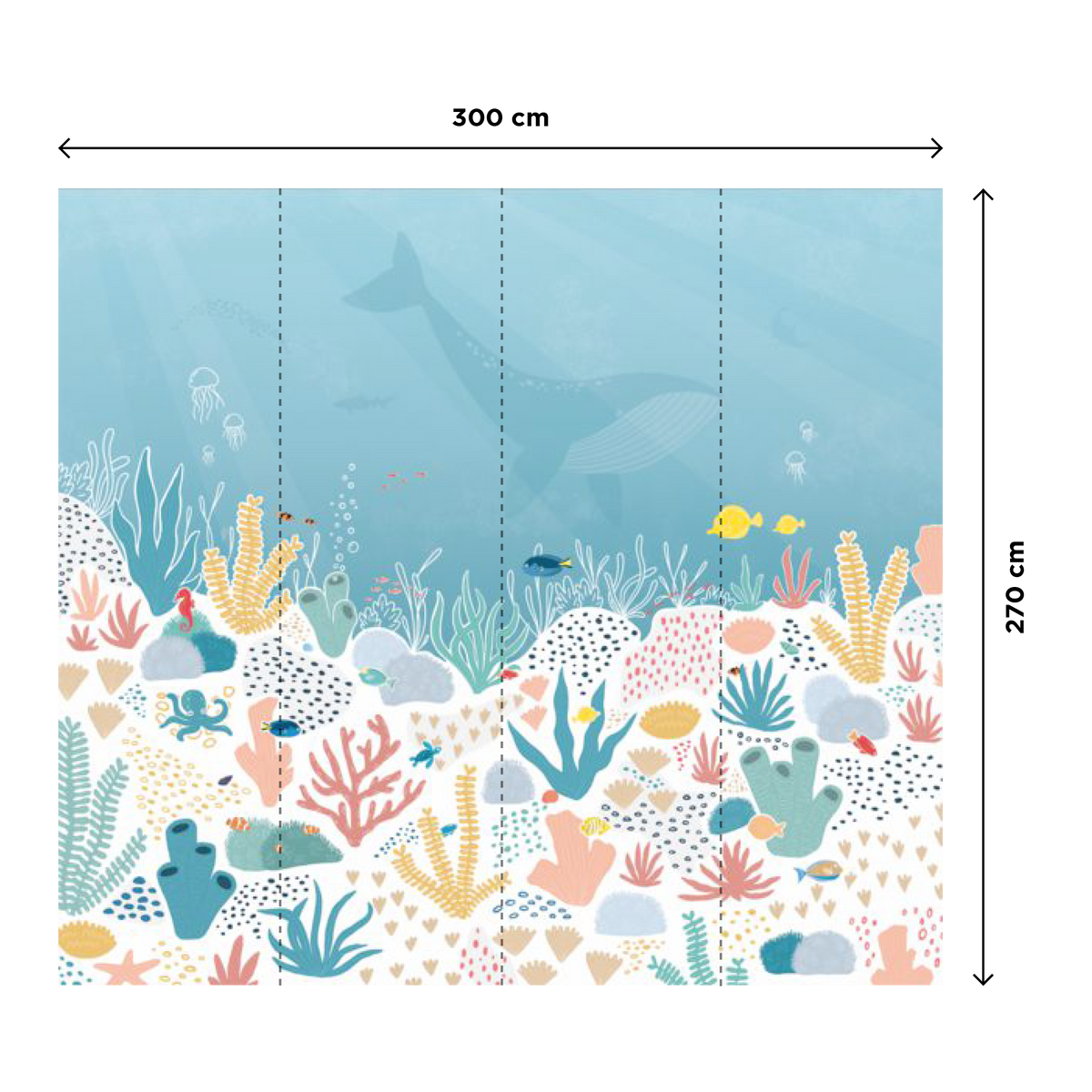 4MURS Papier peint panoramique XL Ocean dream Multicolore Satiné