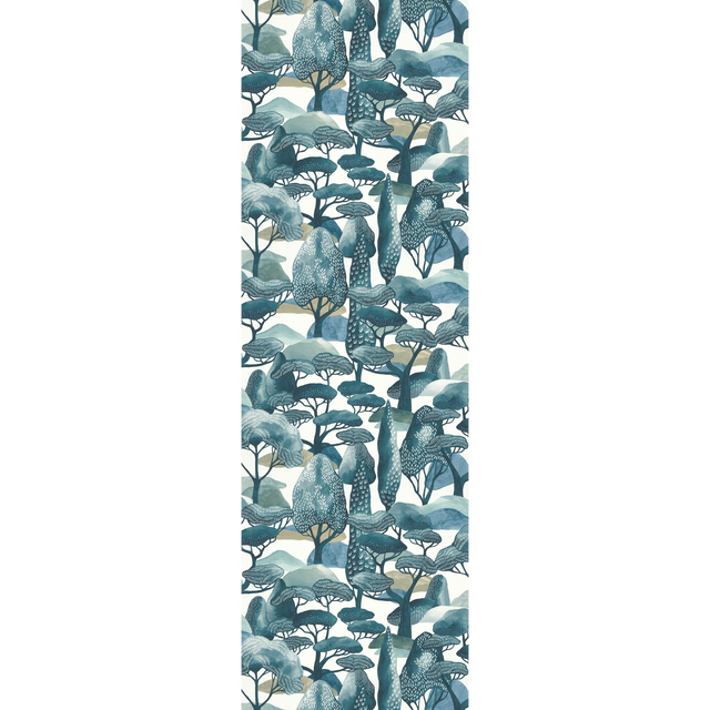 Papier peint intissé SANARY coloris bleu vert