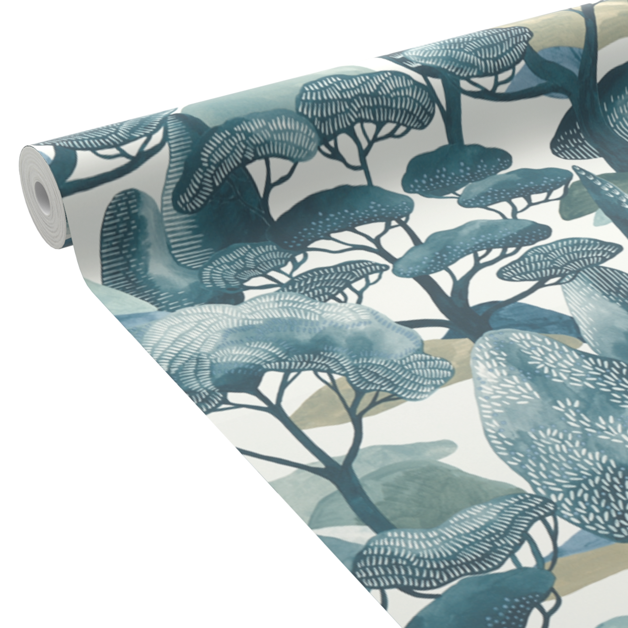 Papier peint intissé Sanary Bleu vert