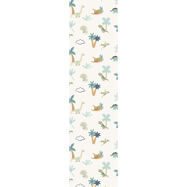 4MURS Papier peint intissé DINO WORLD coloris Bleu et Vert