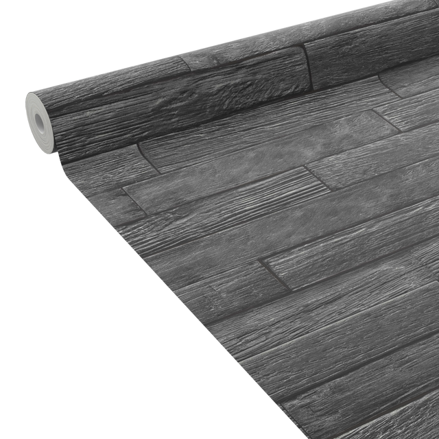 4MURS Papier peint intissé BURNT WOOD coloris Noir charbon