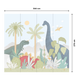 4MURS Papier peint panoramique XL Happy dino Multicolore Satiné