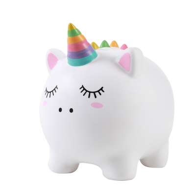 I-TOTAL Tirelire Licorne Blanc