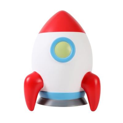 I-TOTAL Tirelire Fusée Blanc