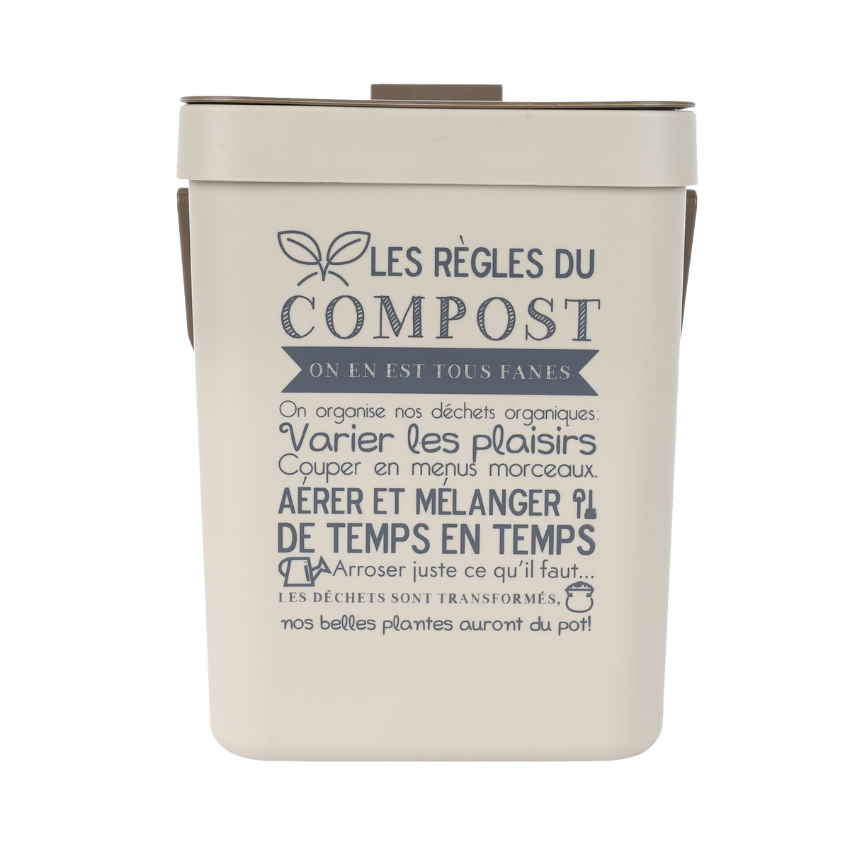 Poubelle Mon compost Beige 5L