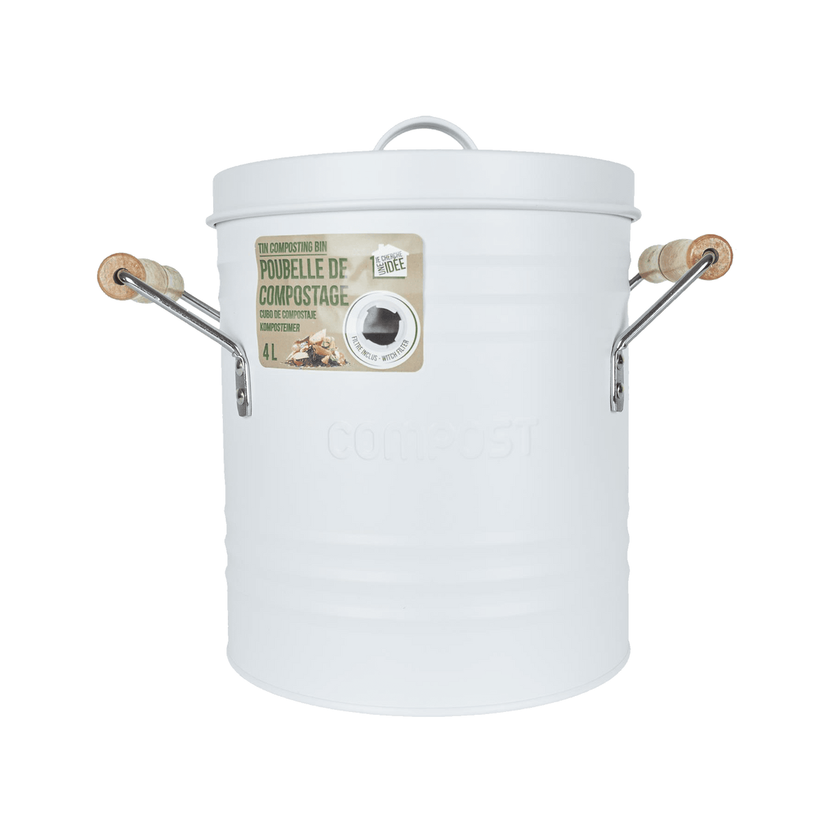 Poubelle Compost Blanc 4L