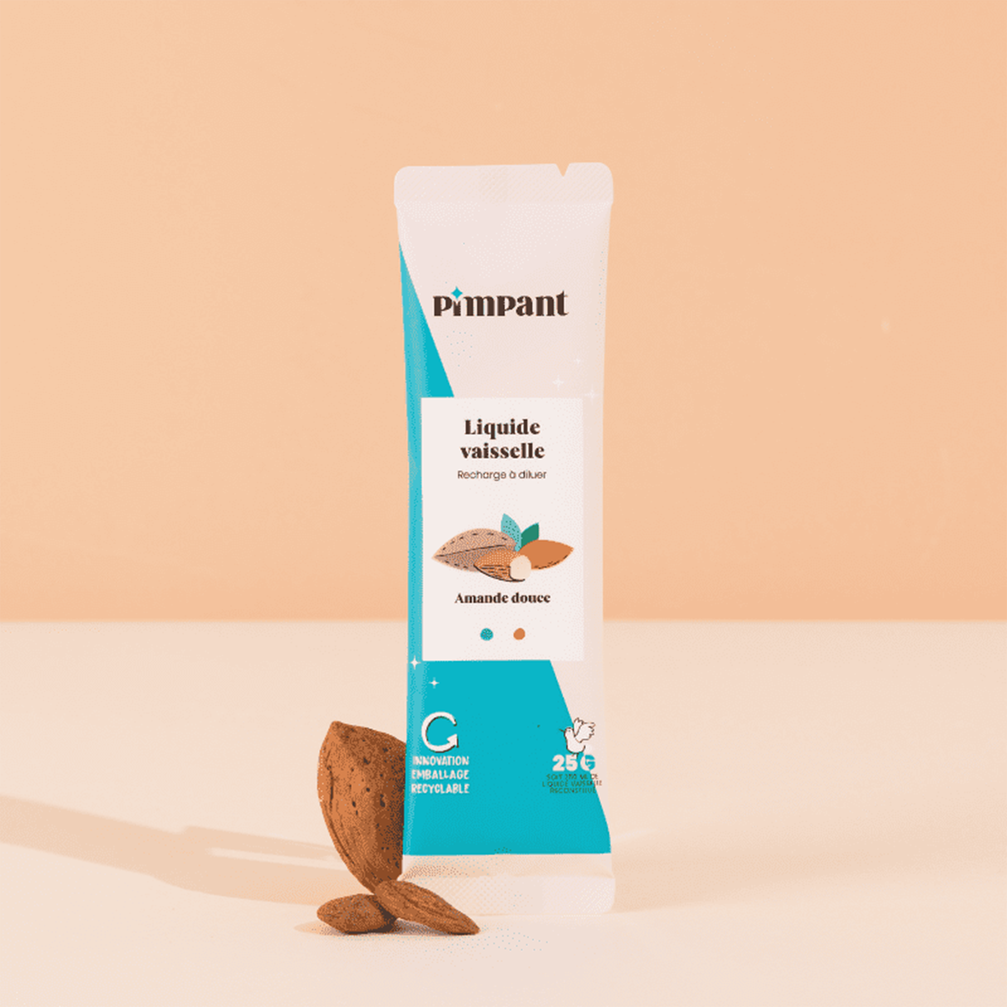 PIMPANT Poudre vaisselle Stick recharge amande Bleu Amande 25G