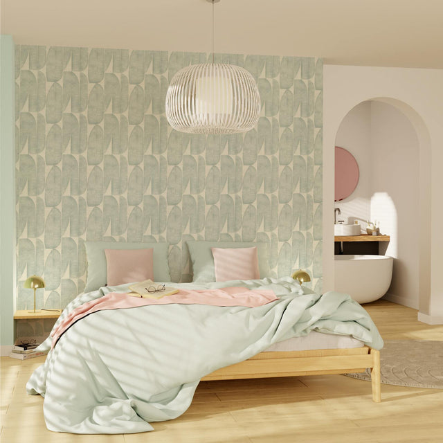 Papier peint intissé ODDA coloris bleu aqua