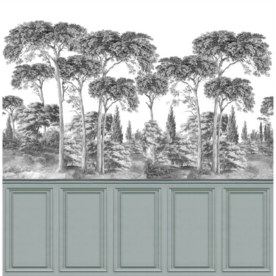 4MURS Papier peint panoramique XL Toscana Vert de gris Satiné