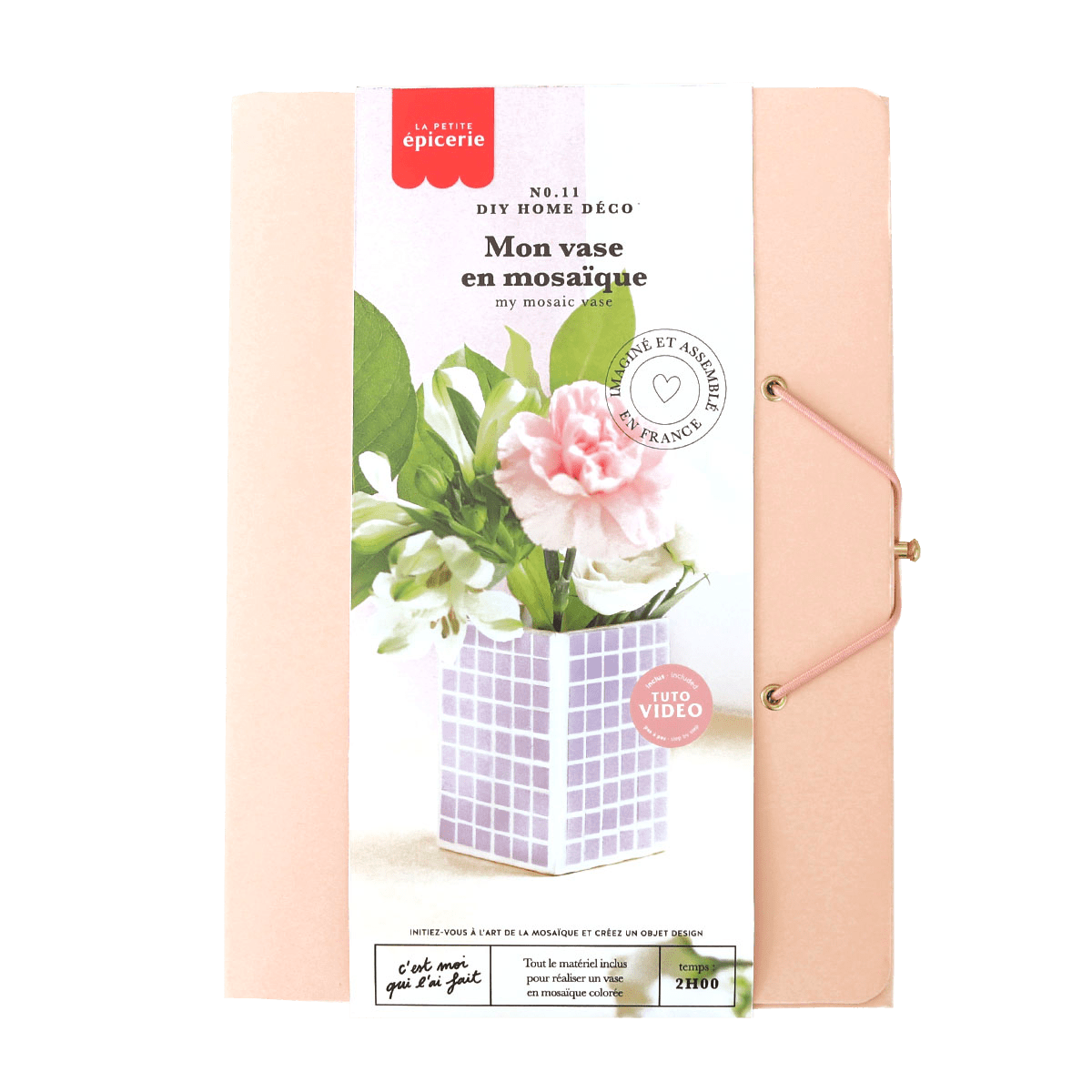 LA PETITE ÉPICERIE Kit création Mon vase en mosaïque Rose