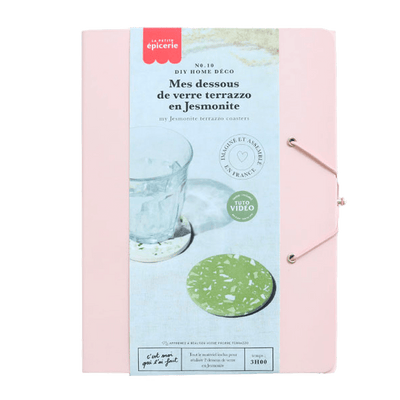 LA PETITE ÉPICERIE Kit création Mes dessous de verre terrazzo en jesmonite Rose