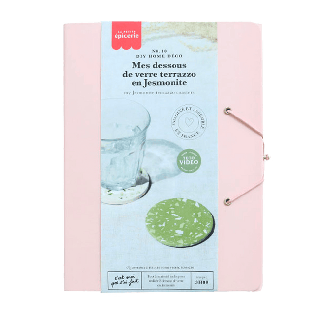 La Petite Epicerie Kit création MES DESSOUS DE VERRE TERRAZZO EN JESMONITE
