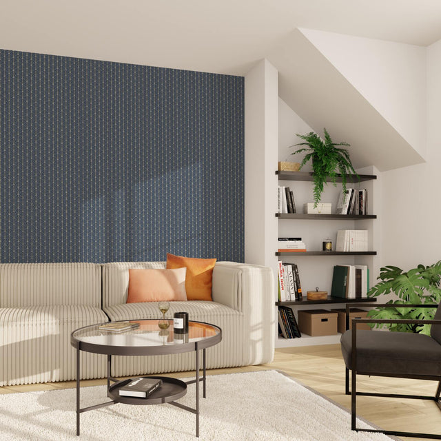 Caselio Papier peint intissé CAROLYN bleu nuit et doré