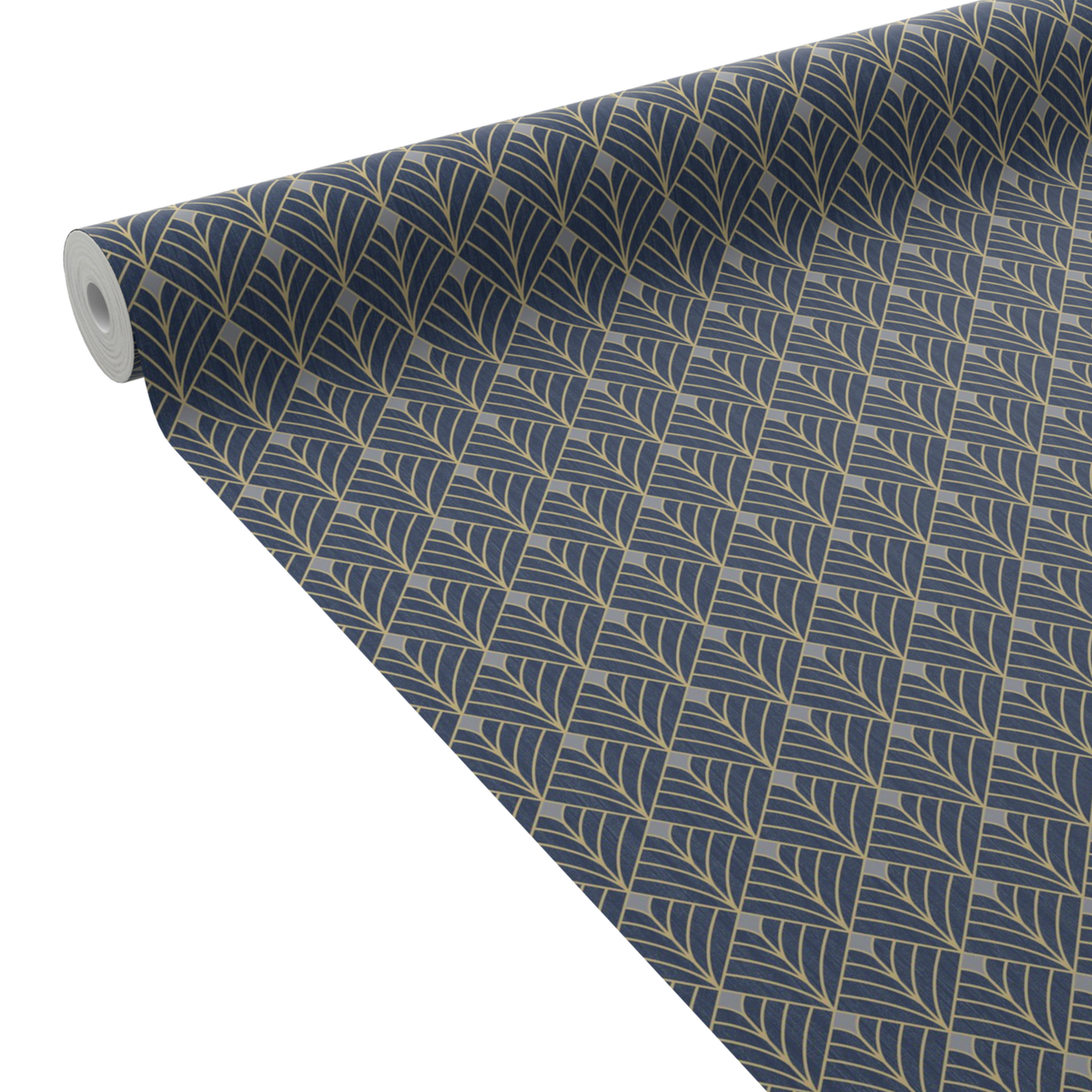 CASELIO Papier peint intissé Carolyn Bleu nuit et doré