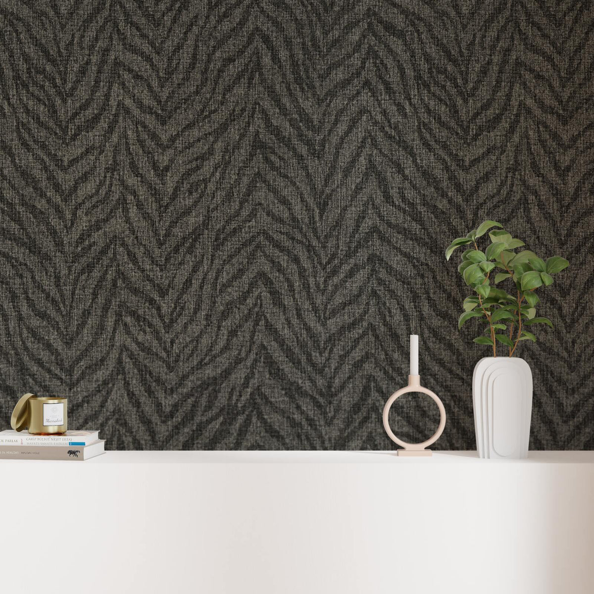 Papier peint intissé Zibra Brun