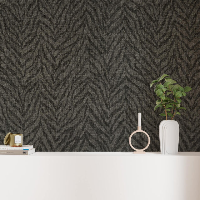 Papier peint intissé ZIBRA coloris brun