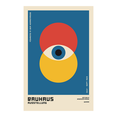 BLUE SHAKER Affiche Blue eye Bleu, rouge et jaune