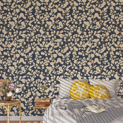 4MURS Papier peint intissé Hisae Bleu nuit