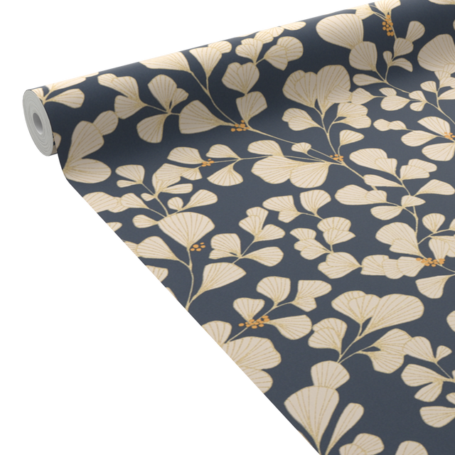 4MURS Papier peint intissé HISAE coloris bleu nuit