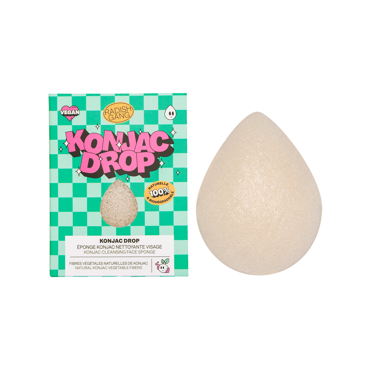 RADISH GANG Éponge Konjac drop pure Vert