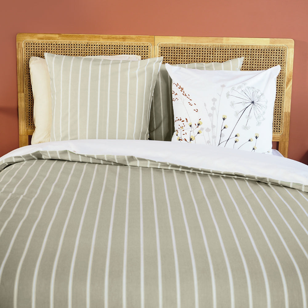 Parure de lit en toile de coton Soliflore Blanc