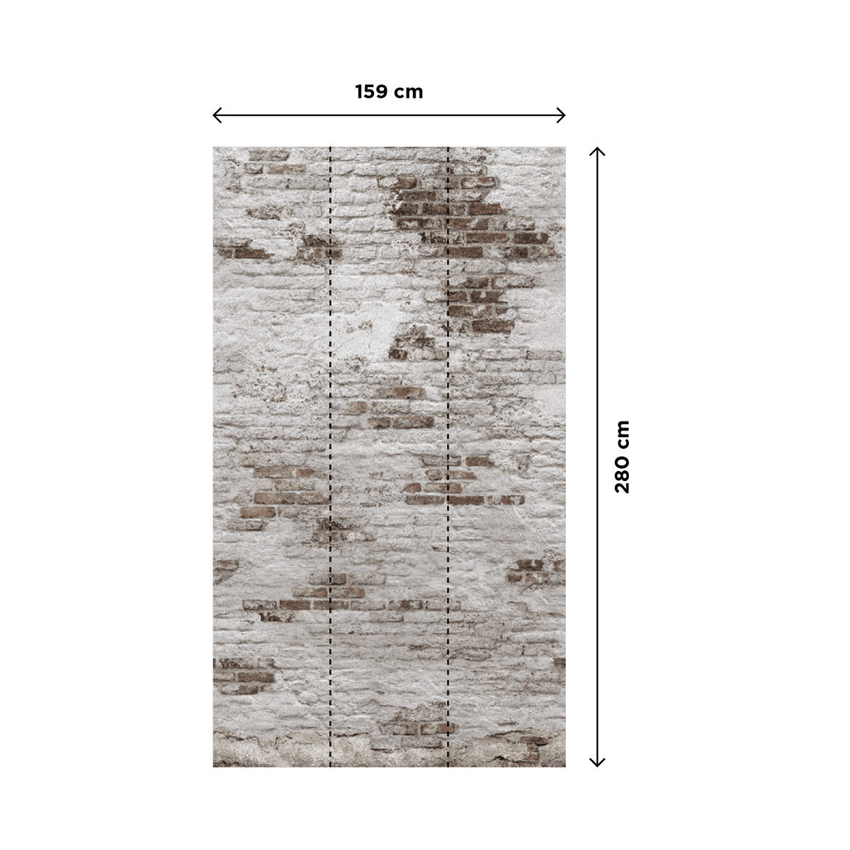 Papier peint panoramique L Bricks Blanc Satiné