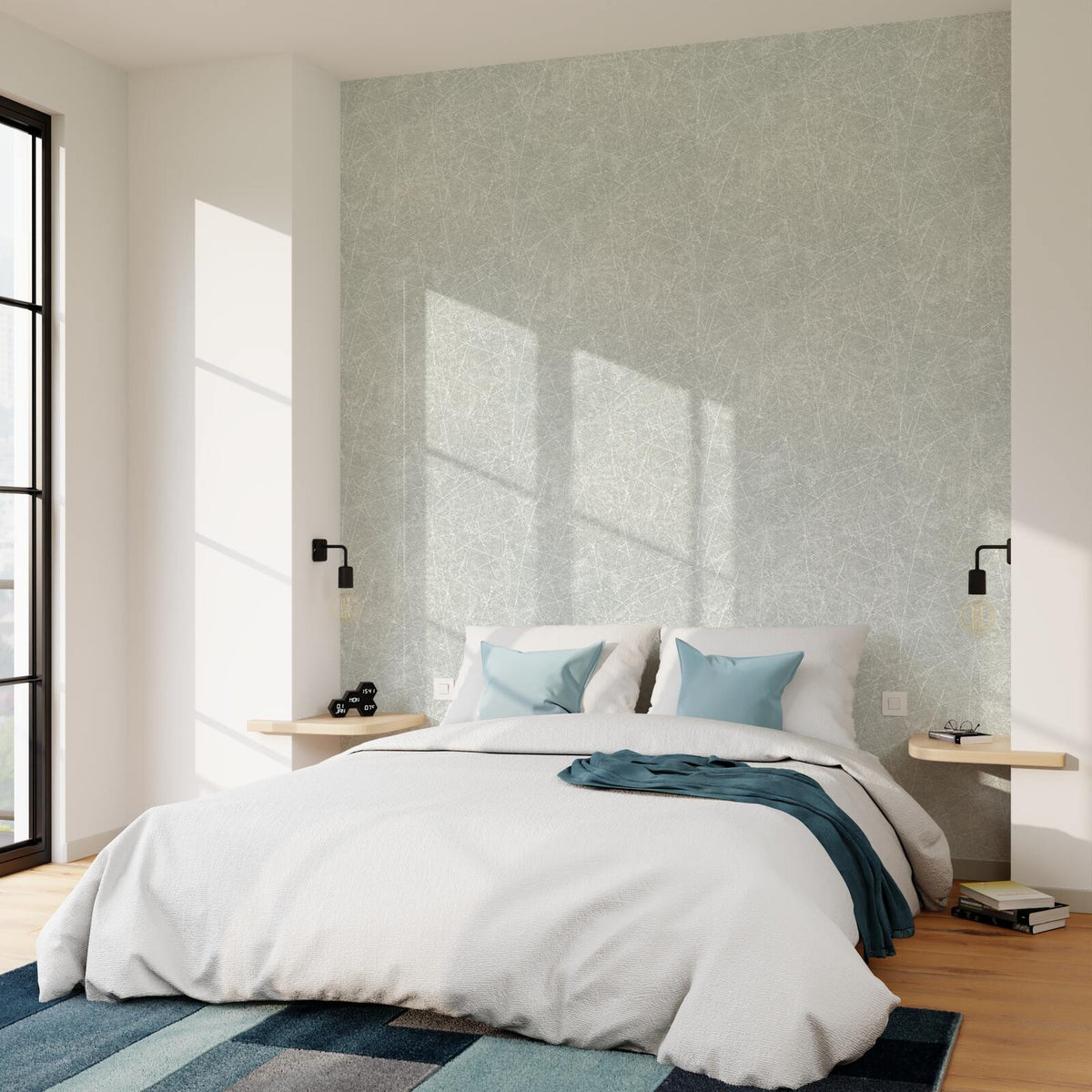 Papier peint intissé Arion Gris argenté