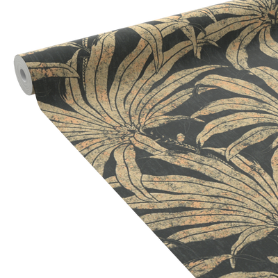 Papier peint intissé Darlène Noir et doré