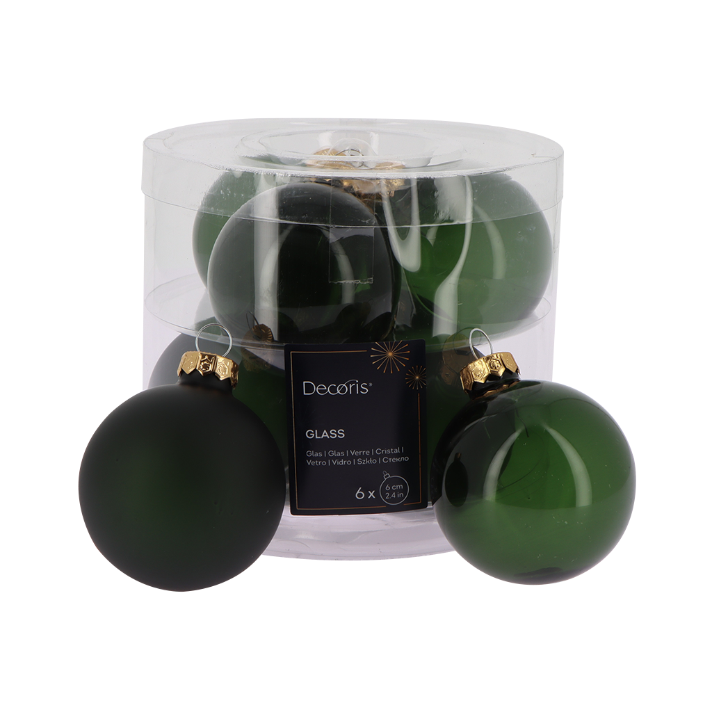 Décoration à suspendre Boules verre brillant Vert