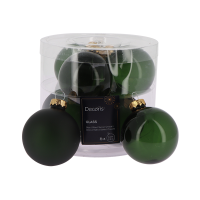 Décoration à suspendre Boules verre brillant Vert