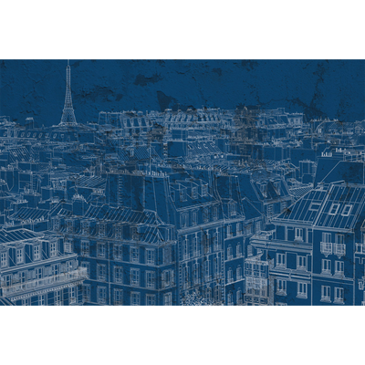 Papier peint panoramique XL Marceau Bleu nuit Satiné