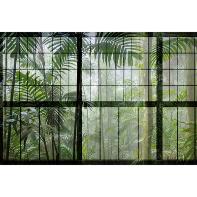 Papier peint panoramique XL Aureliane Vert feuille Satiné