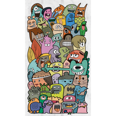 Papier peint panoramique L Ricky Multicolore Satiné