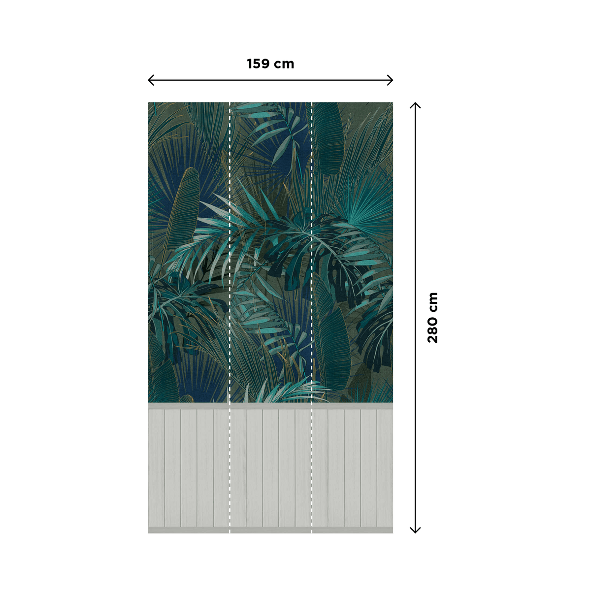 Papier peint panoramique L Thelia panel Vert émeraude Satiné