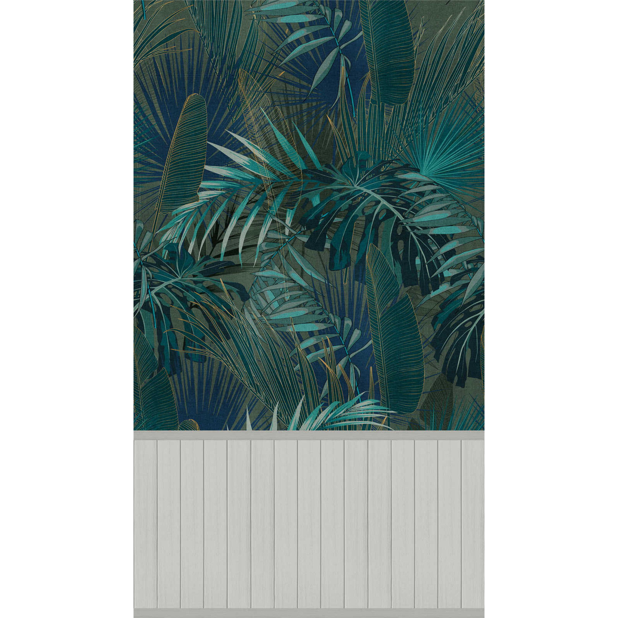 Papier peint panoramique L Thelia panel Vert émeraude Satiné