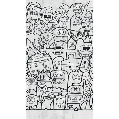 Papier peint panoramique L Willy Gris perle et noir Satiné