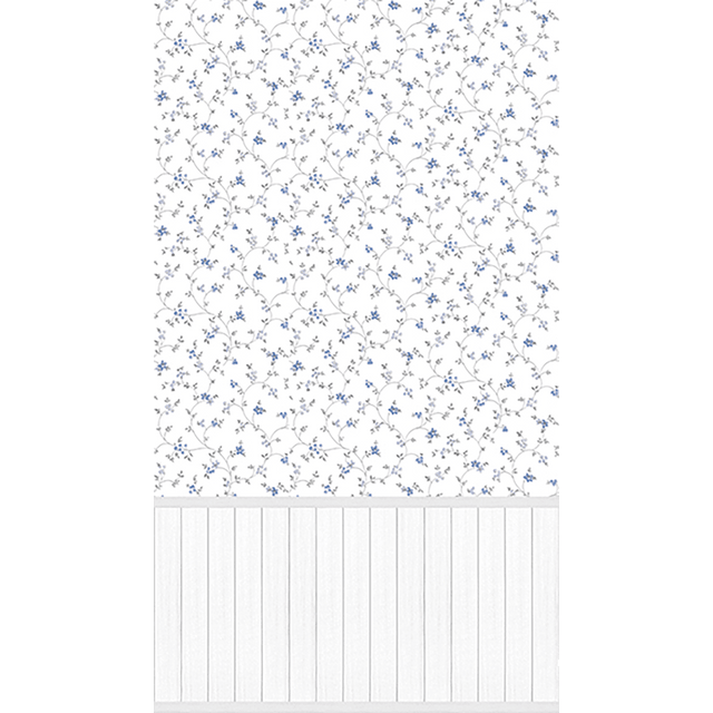 Papier peint panoramique L BETTINA PANEL 159 x 280 cm bleu jean et écru