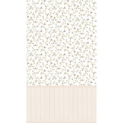 Papier peint panoramique L Bettina panel Framboise et écru Satiné