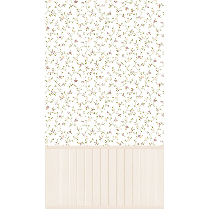 Papier peint panoramique L Bettina panel Framboise et écru Satiné