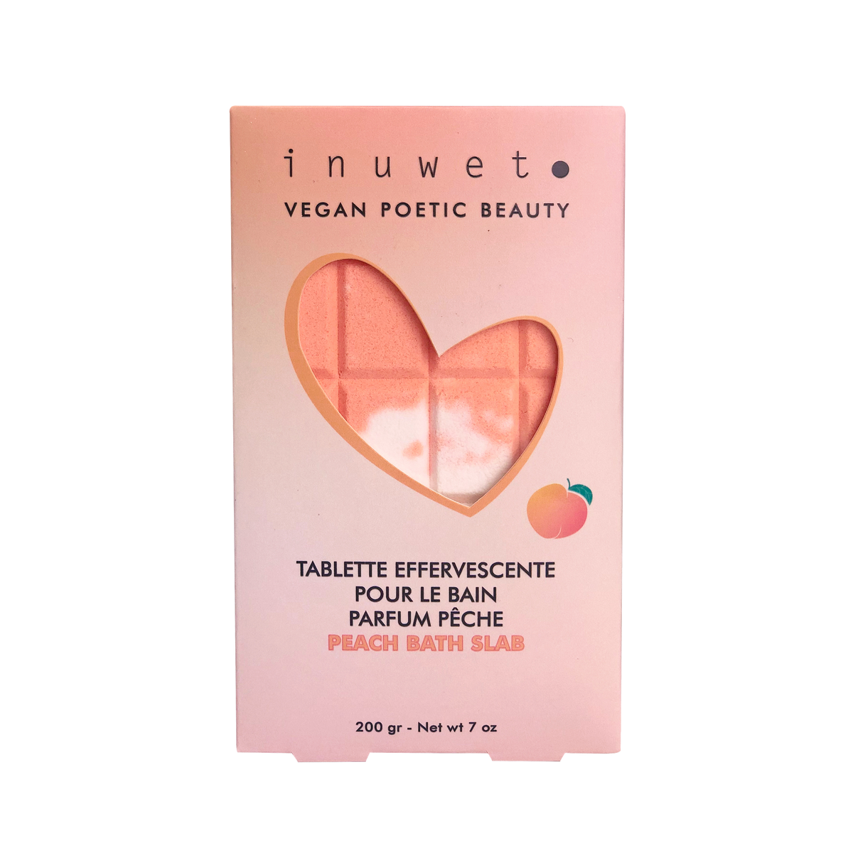 INUWET Boule de bain Effervescente peche Orange Pêche 200G