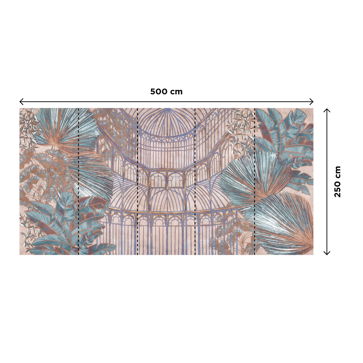 Papier peint panoramique XXL Elysa Multicolore Satiné