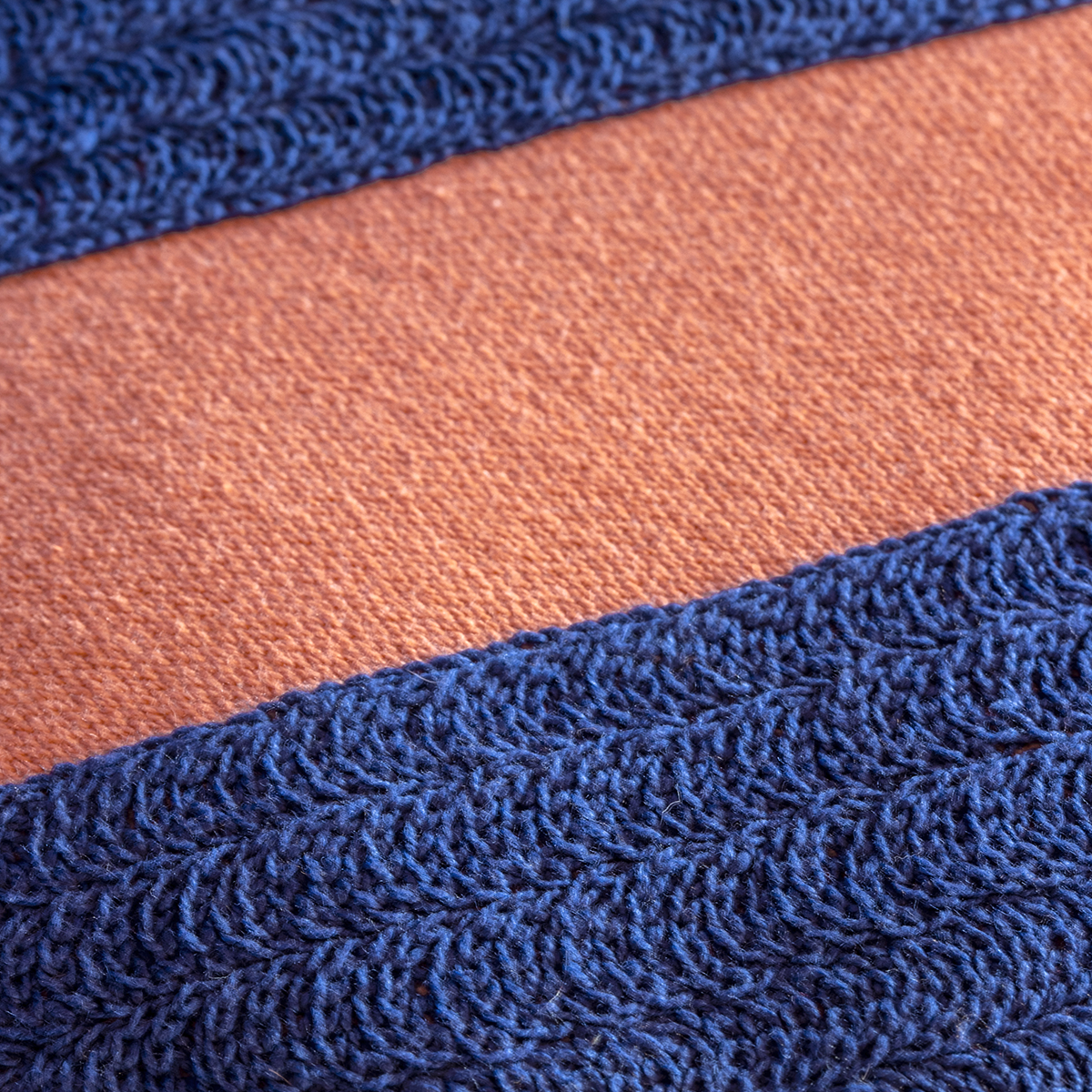 Coussin Gatsby Bleu/pêche