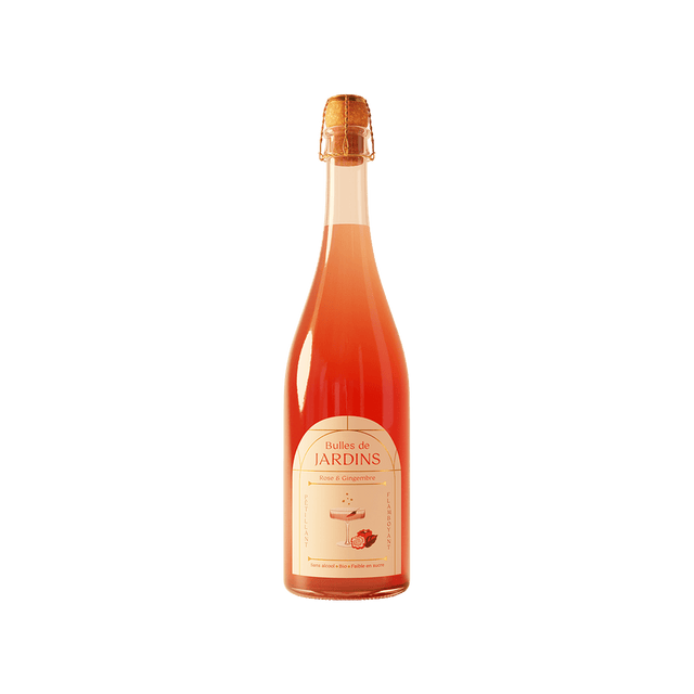 Jardins Cocktail sans alcool BULLES DE ROSE ET GINGEMBRE BIO